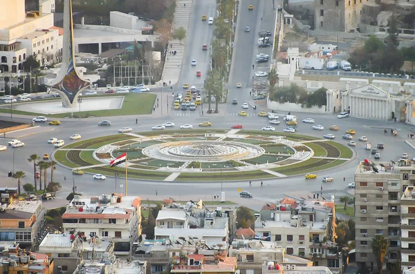 Rotonda Del Traffico Damasco Siria Prima Della Guerra Civile — Foto Stock