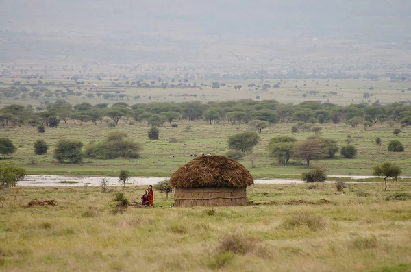 Afrikanische Strohhütte Tansania — Stockfoto