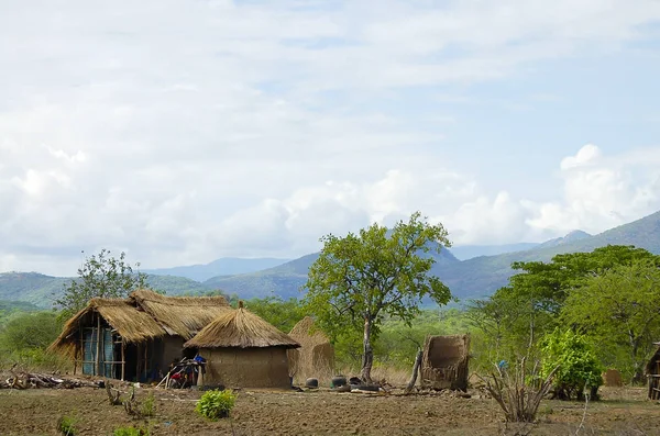 Maisons Argile Dans Village Isolé Tanzanie — Photo