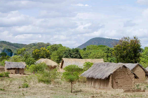 Maisons Argile Dans Village Isolé Tanzanie — Photo