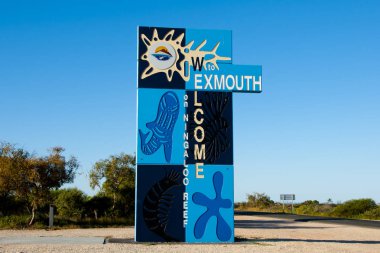 Exmouth Town Welcome Sign - Australia clipart