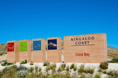 Coral Bay Welcome Sign - Western Australia clipart