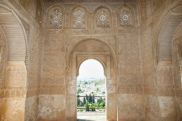 Arabesque Column Generalife Palace Granada Spain — Stock Photo, Image