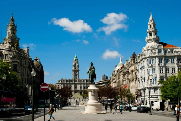 Plaza Principal Del Ayuntamiento Oporto Portugal — Foto de Stock
