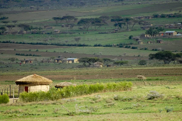 Afrikanisches Hüttendorf Tansania — Stockfoto