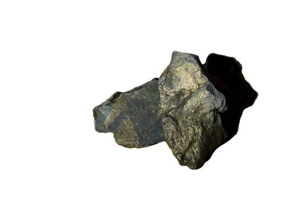 白色背景的镍矿岩石 — 图库照片