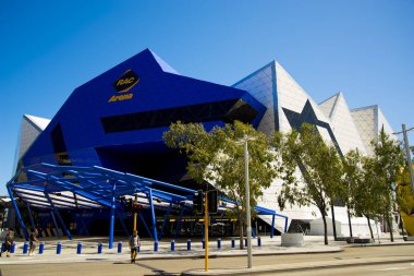 Perth, Avustralya - 2 Mart 2019: Rac Arena bir eğlence ve spor salonu 2012 yılında inşa edilmiş ve mimari firmaları Ashton Raggatt Mcdougall ve Cameron Chisholm Nicol tarafından tasarlanmıştır