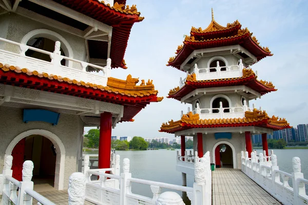 Pagoda Gemela Jardín Chino Singapur —  Fotos de Stock
