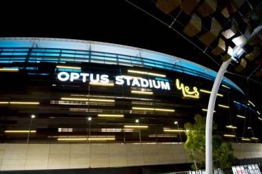 Perth, Avustralya - 29 Mart 2019: Perth'deki Optus Stadyumu Ocak 2018'de 60.000 kişi kapasiteli açıldı