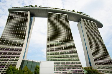 Singapur City, Singapur - 12 Nisan 2019: Lüks Marina Bay Sands Oteli 2010 yılında açıldı