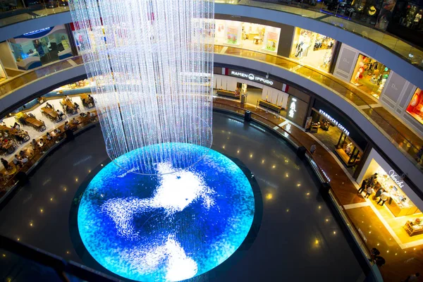 Singapurské Město Singapur Dubna 2019 Digitální Světlé Plátno Obchodě Marina — Stock fotografie