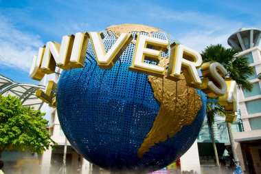 Singapore City, Singapur - 13 Nisan 2019: Universal Studios Singapore, Sentosa Adası'nda bulunan bir tema parkıdır.