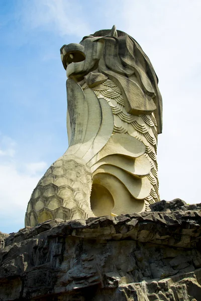 Singapore City Singapore April 2019 Iconic Merlion Statue Sentosa Island — Stock Photo, Image