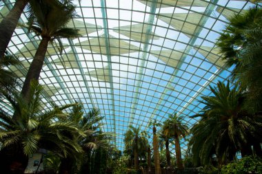 Singapur Şehri, Singapur - 12 Nisan 2019 Koyun yanındaki Bahçelerdeki Çiçek Kubbesi