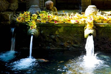Tirta Empul Tapınağı'nda Ritüel Arınma Banyosu - Bali - Endonezya