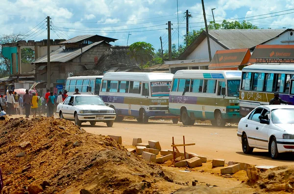 Dar Salaam Tanzânia Dezembro 2008 Construção Rua Principal Capital — Fotografia de Stock