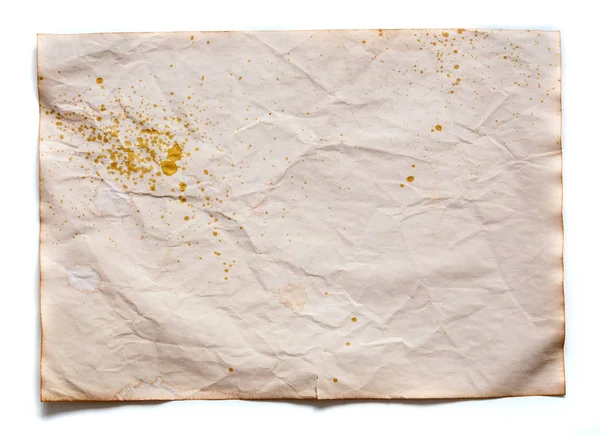 Ein Blatt Gealterten Papiers Auf Einem Weißen Tisch — Stockfoto