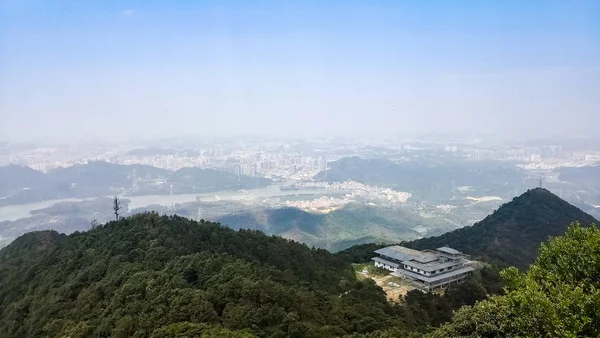 Utsikt Över Shenzhen Från Mount Wutong Tidigt Morgonen — Stockfoto