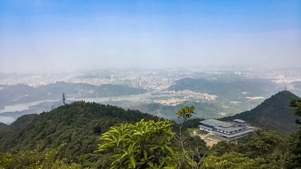Pemandangan Shenzhen Dari Gunung Wutong Pagi Hari — Stok Foto