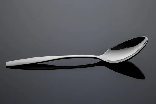 Stainless Steel Metal Spoon Reflective Surface — Stock Photo, Image