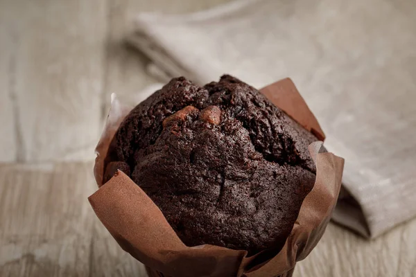 Chocolate cake in baking paper