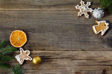 Kopya alanı olan ahşap eski tahtalardan Noel arkaplanı