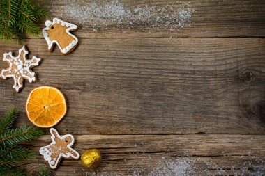 Kopya alanı olan ahşap eski tahtalardan Noel arkaplanı