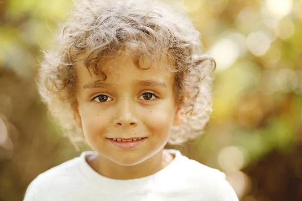 Portrait Mignon Petit Garçon Tout Petit Dans Parc Ensoleillé Automne — Photo