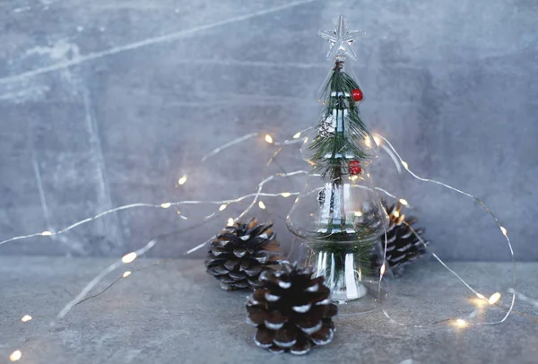 Χριστουγεννιάτικο Φόντο Διακόσμηση Δέντρο Έλατο — Φωτογραφία Αρχείου