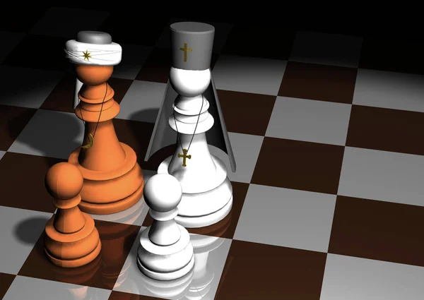 Religious Leaders Islam Christianity Form Chess Piece Mullah Pop Concept — ストック写真