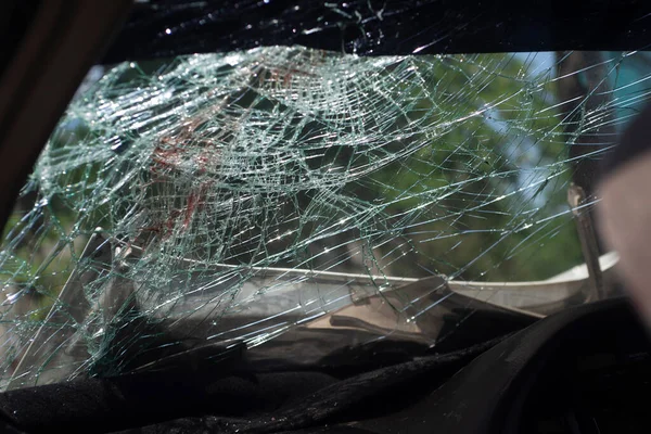 Broken Car Window Accident — Stock Photo, Image