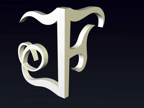 3d font, Font stylization of the letters J & F font composition of the logo. 3D rendering.