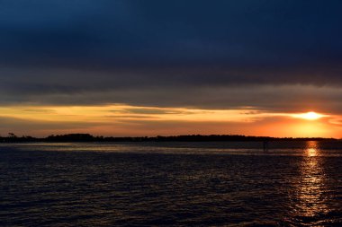 Florida Sahili kapalı günbatımı