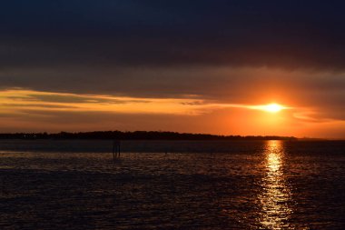 Florida Sahili kapalı günbatımı