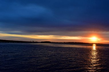 Florida Sahili kapalı günbatımı