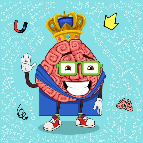 Vector Illustratie Koning Van Hersenen — Stockvector