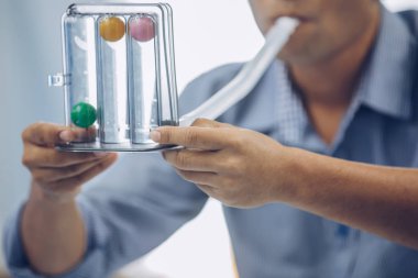 Triballs Teşvik Spirometer Threeflow Solunum Egzersiz normal derin nefes egzersizleri gerçekleştirmek için.