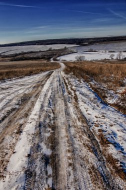 Kış alan road Rusya 