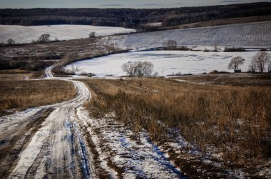 Tipik Rus kış manzarası