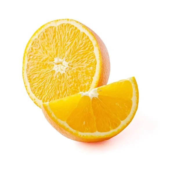 Стиглий Наполовину Апельсин Білому Фоні — стокове фото