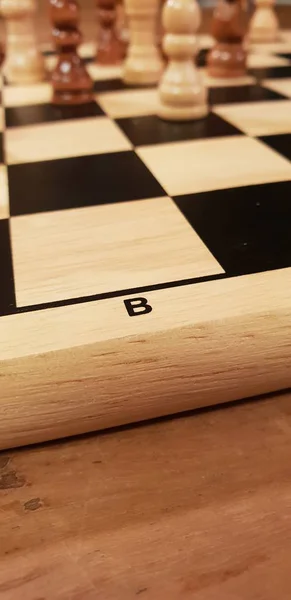 Jak Hrát Dřevěná Desková Hra Šachy Improvizace Různé Úhly Šachové — Stock fotografie