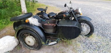 Hala kadar antika ayakta benzersiz eski motosiklet