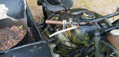 Hala kadar antika ayakta benzersiz eski motosiklet