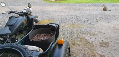 Hala kadar antika ayakta benzersiz eski motosiklet