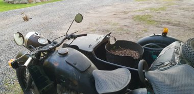 Hala kadar antika ayakta benzersiz eski motosiklet