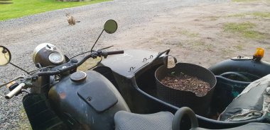 Hala kadar antika ayakta benzersiz eski motosiklet