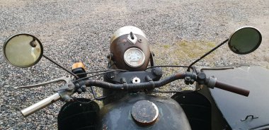 Hala kadar antika ayakta benzersiz eski motosiklet