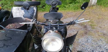 Hala kadar antika ayakta benzersiz eski motosiklet