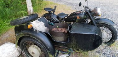 Hala kadar antika ayakta benzersiz eski motosiklet