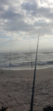 Baltık Denizi Beach balıkçılık çubuklar